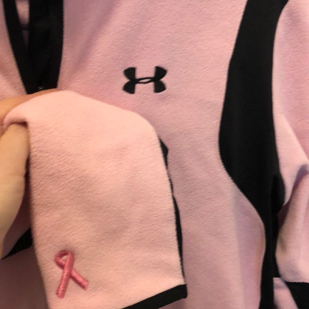 Under Armour Pink & Black Fleece Zip Up Jacket - Picture 2 of 5